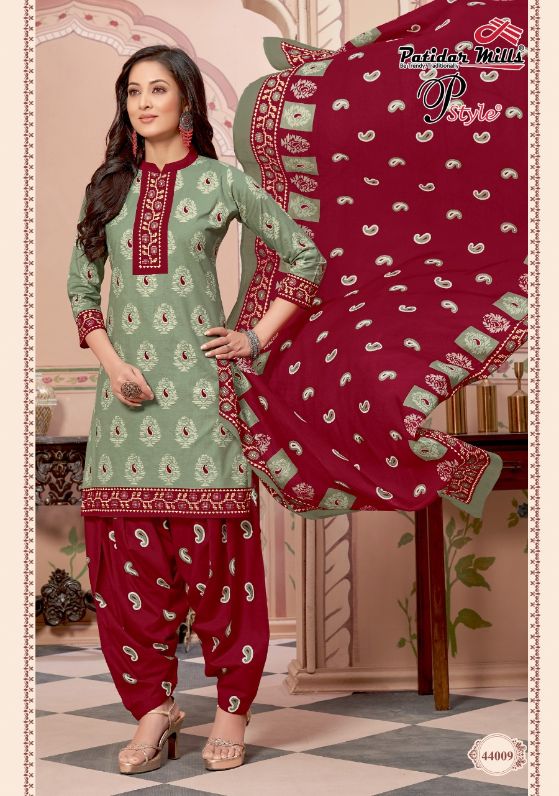 Patidar P Style 44 Regular Wear Printed Cotton Dress Material Collection